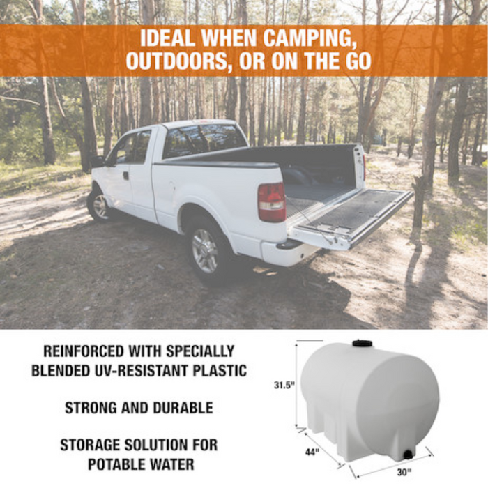 Buyers 125 Gallon Storage Tank with Legs - Polyethylene 44x30x31.5 Inch Model 82123949