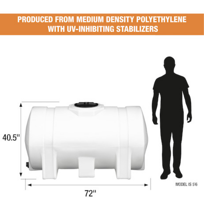 Buyers 325 Gallon Storage Tank with Legs - Polyethylene 72x38x39 Inch Model 82124259