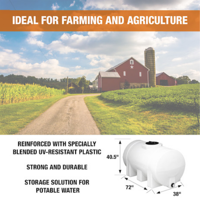 Buyers 325 Gallon Storage Tank with Legs - Polyethylene 72x38x39 Inch Model 82124259
