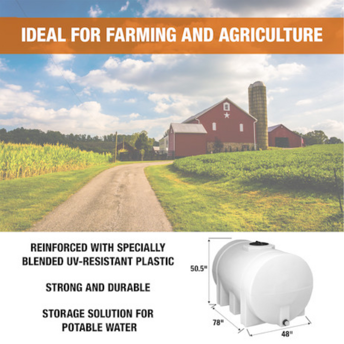 Buyers 550 Gallon Storage Tank with Legs - Polyethylene 78x48x49 Inch Model 82124269