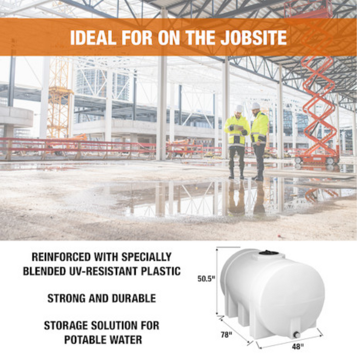 Buyers 550 Gallon Storage Tank with Legs - Polyethylene 78x48x49 Inch Model 82124269