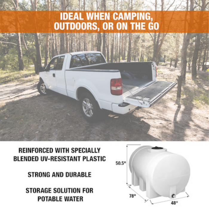Buyers 550 Gallon Storage Tank with Legs - Polyethylene 78x48x49 Inch Model 82124269