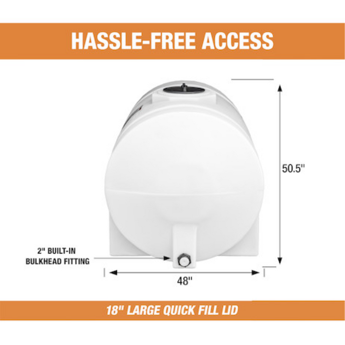 Buyers 550 Gallon Storage Tank with Legs - Polyethylene 78x48x49 Inch Model 82124269