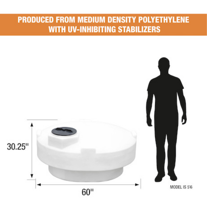 Buyers 210 Gallon Pickup Truck Storage Tank - Polyethylene 60x52.5x29.75 Inch Model 82124639