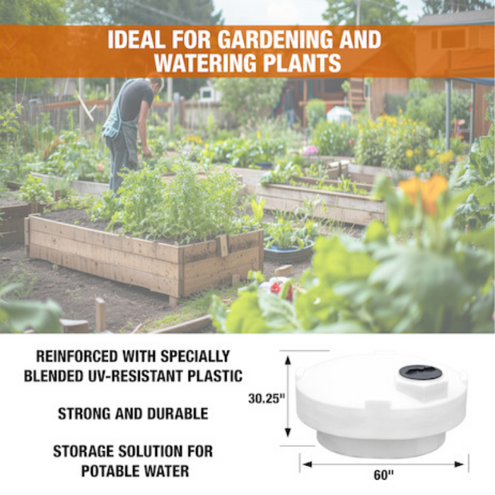 Buyers 210 Gallon Pickup Truck Storage Tank - Polyethylene 60x52.5x29.75 Inch Model 82124639
