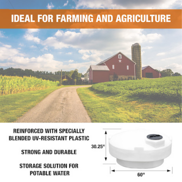 Buyers 210 Gallon Pickup Truck Storage Tank - Polyethylene 60x52.5x29.75 Inch Model 82124639