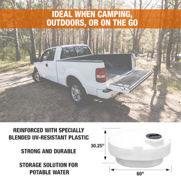 Buyers 210 Gallon Pickup Truck Storage Tank - Polyethylene 60x52.5x29.75 Inch Model 82124639