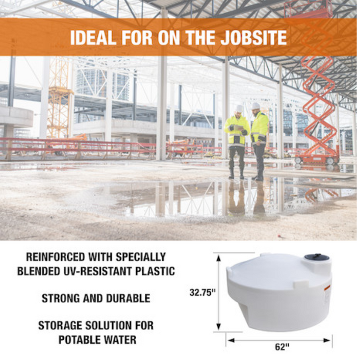 Buyers 325 Gallon Pickup Truck Storage Tank - Polyethylene 62x52.5x32.75 Inch Model 82124649