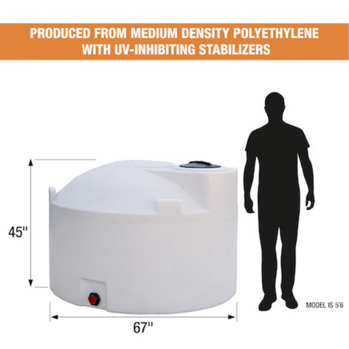 Buyers 550 Gallon Vertical Storage Tank - Polyethylene 67 X 49 Inch Model 82124749