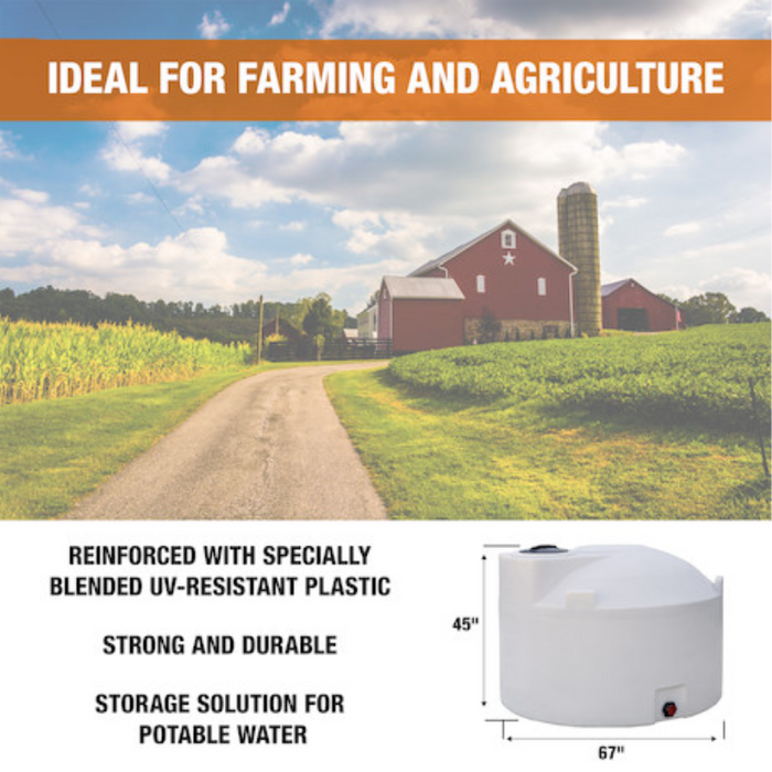 Buyers 550 Gallon Vertical Storage Tank - Polyethylene 67 X 49 Inch Model 82124749