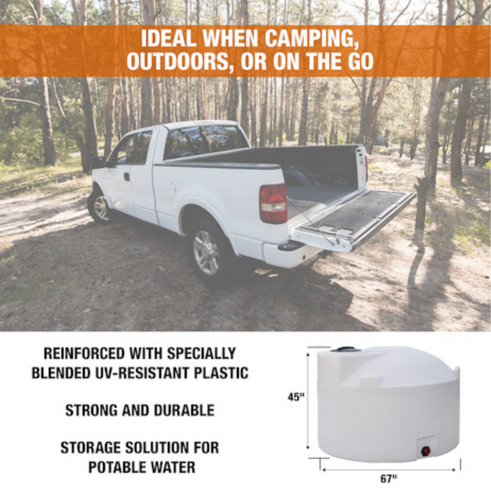 Buyers 550 Gallon Vertical Storage Tank - Polyethylene 67 X 49 Inch Model 82124749