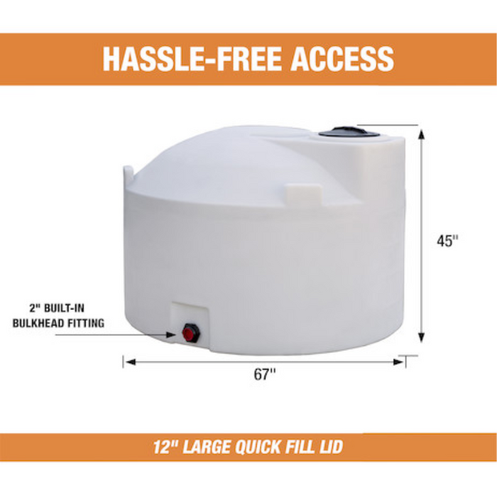 Buyers 550 Gallon Vertical Storage Tank - Polyethylene 67 X 49 Inch Model 82124749