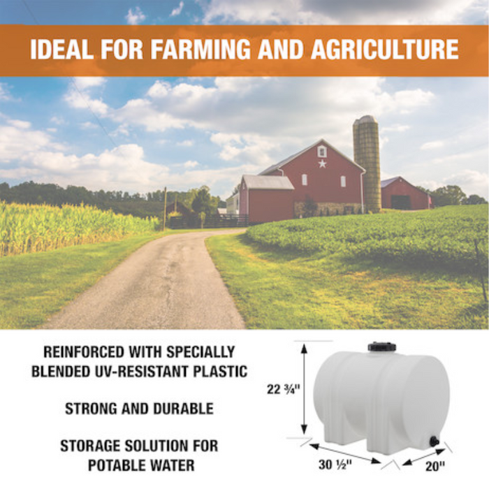 Buyers 35 Gallon Storage Tank with Legs - Polyethylene 31x20x23 Inch Model 82126189