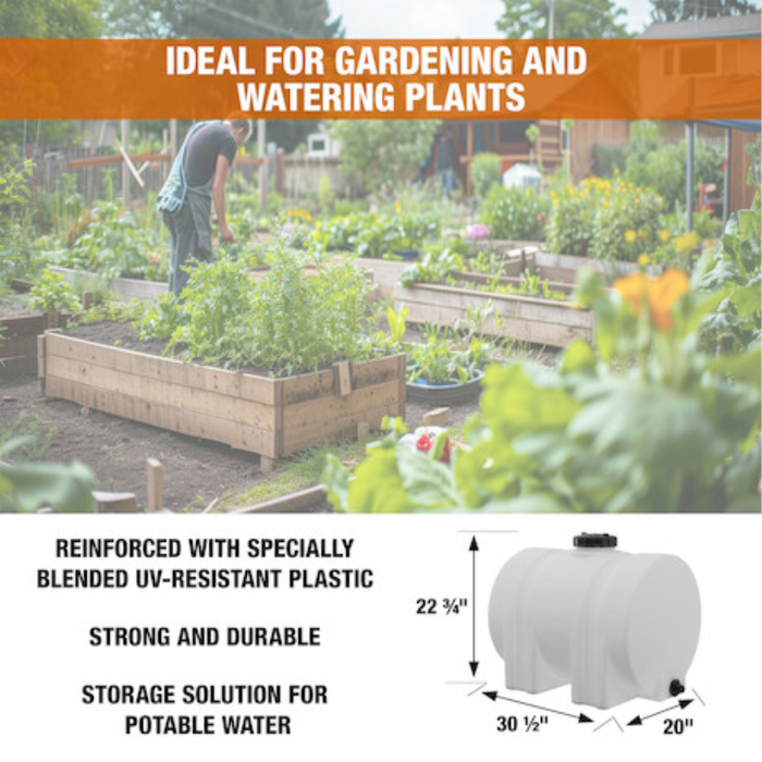 Buyers 35 Gallon Storage Tank with Legs - Polyethylene 31x20x23 Inch Model 82126189