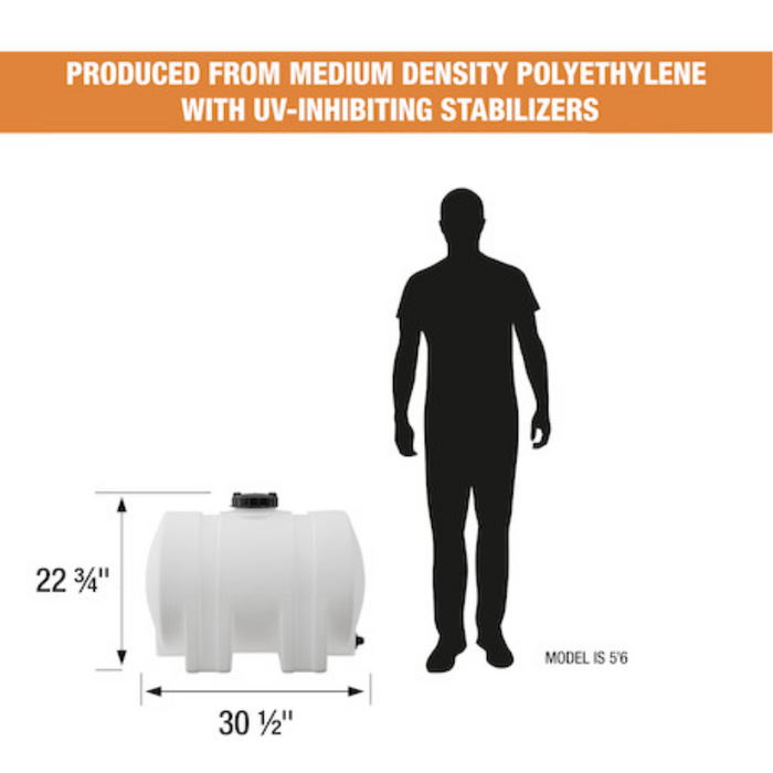 Buyers 35 Gallon Storage Tank with Legs - Polyethylene 31x20x23 Inch Model 82126189