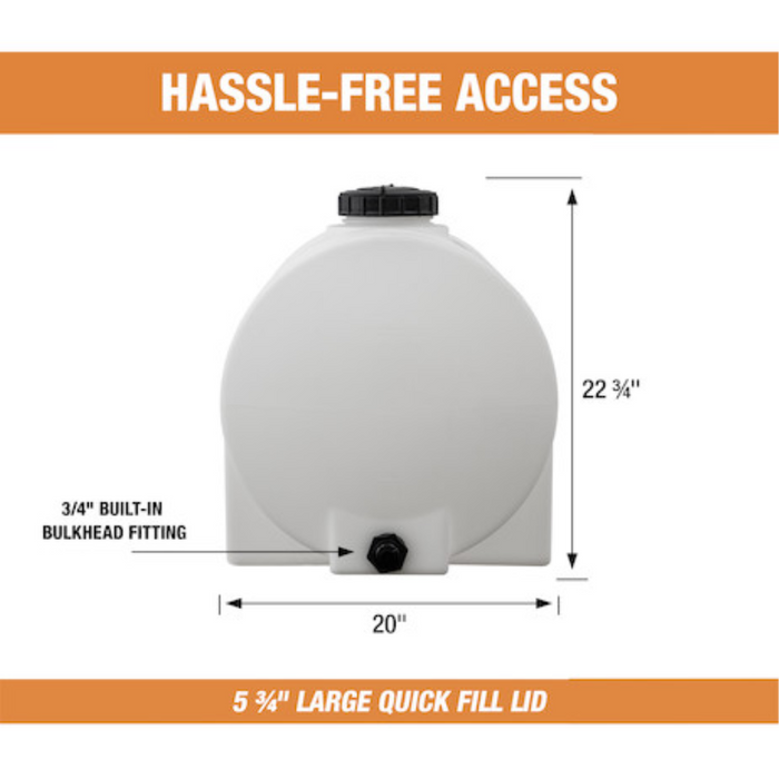 Buyers 35 Gallon Storage Tank with Legs - Polyethylene 31x20x23 Inch Model 82126189