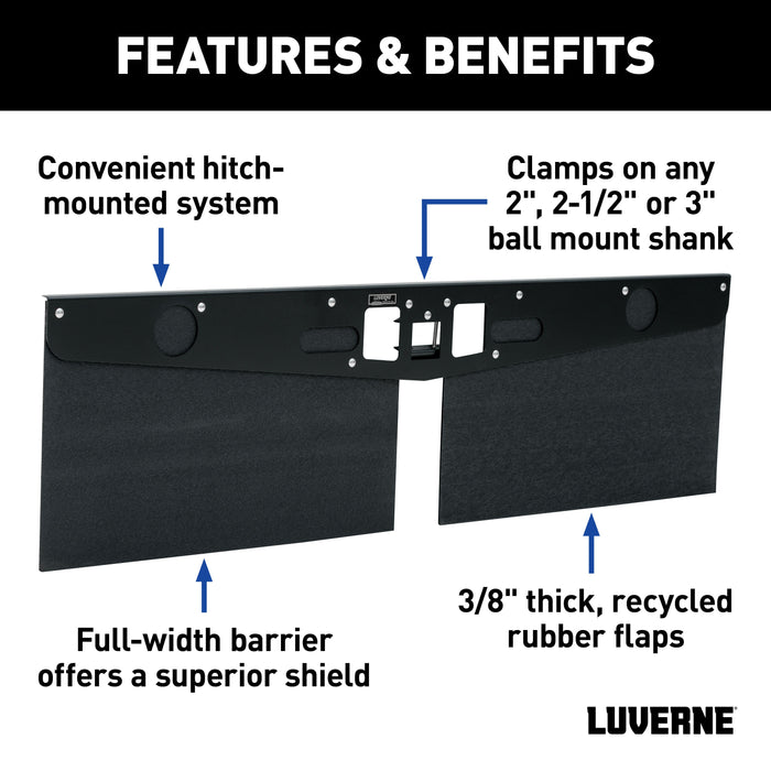 Luverne 20" Long Hitch-Mounted Textured Rubber Tow Guard (Fits 2", 2-1/2" or 3" Shank) Model 255300