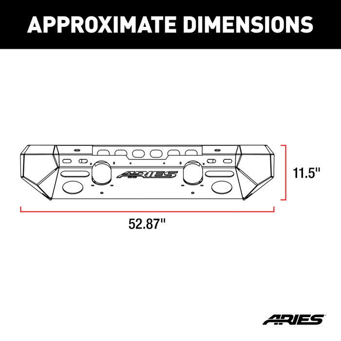 ARIES TrailChaser Jeep Wrangler JL, Gladiator Aluminum Front Bumper (Option 6) Model 2082074