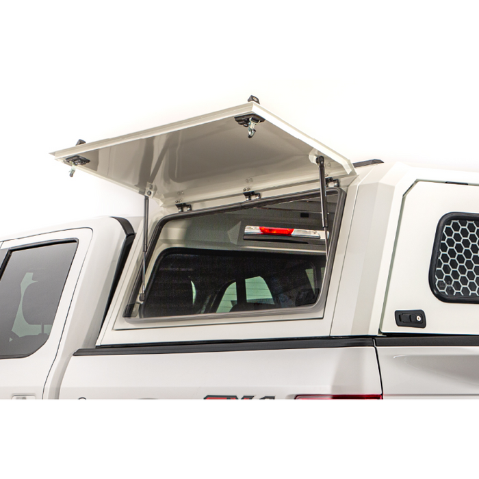 SmartCap OEM White Truck Bed Cap EVOc Commercial Series w/ Horizontal Locks Model EC1007-WH