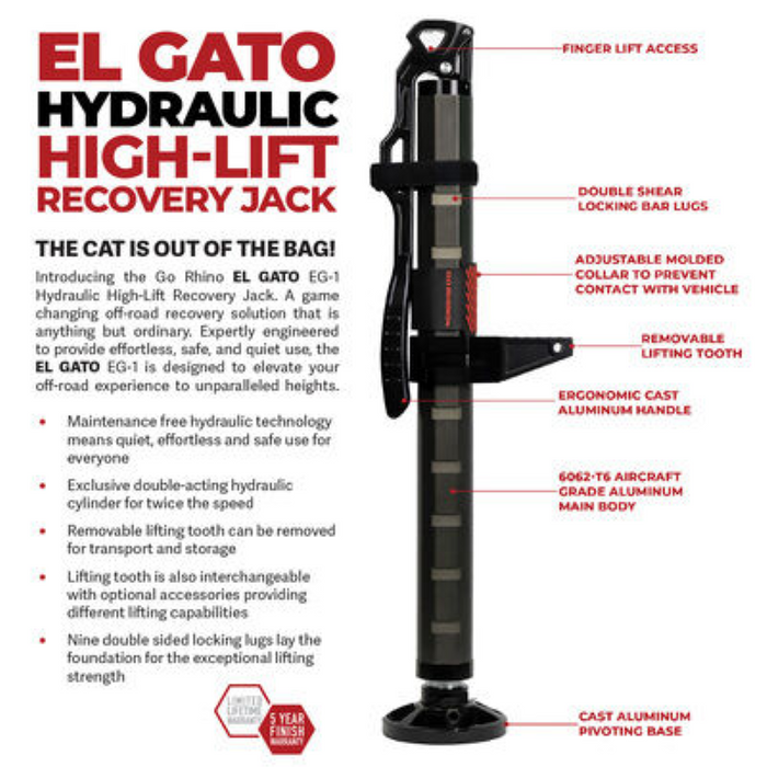 Go Rhino EL Gato EG1 Hydraulic Recovery Jack Model XG-RJ50010B