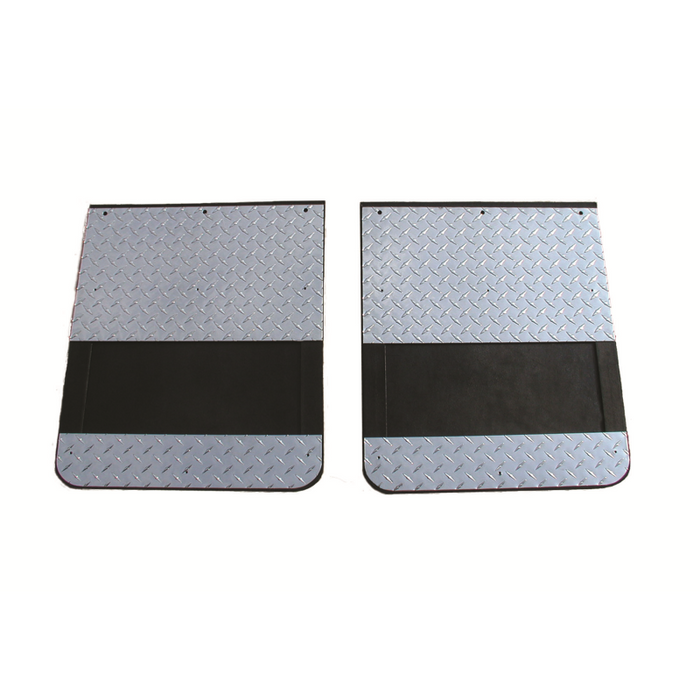 Go Industries Dually Mud Flap Set - Diamond Tread Set - Includes Flaps, Brackets, Diamond Tread Weights and Stiffeners Model D70730SET