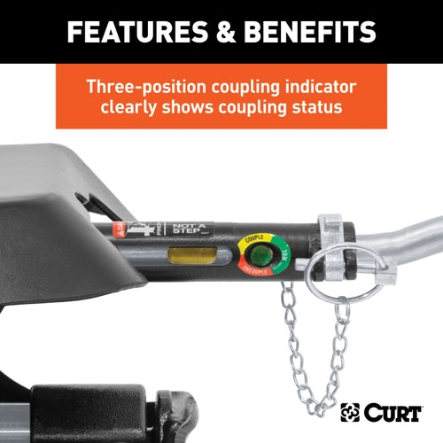 CURT Q20 5th Wheel Hitch, 20,000 lbs, Select Nissan Titan XD, 8-Foot Bed Puck System Model 16075