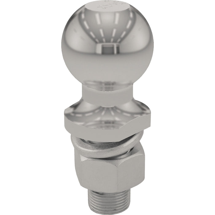 CURT Stainless Steel Trailer Hitch Ball, 6,000 lbs, 2-Inch Diameter, 1 x 2-1/8-Inch Shank Model 40053