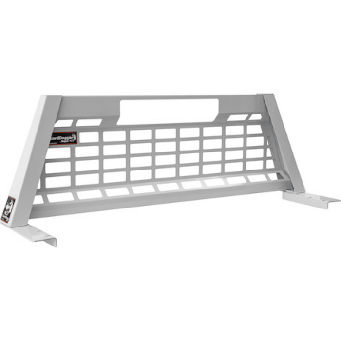 Buyers Products 23.50-inch Tall Gloss White Heavy-Duty Steel GuardDogg Pickup Truck Headache Rack Bundle with Mounting Brackets Model 851505