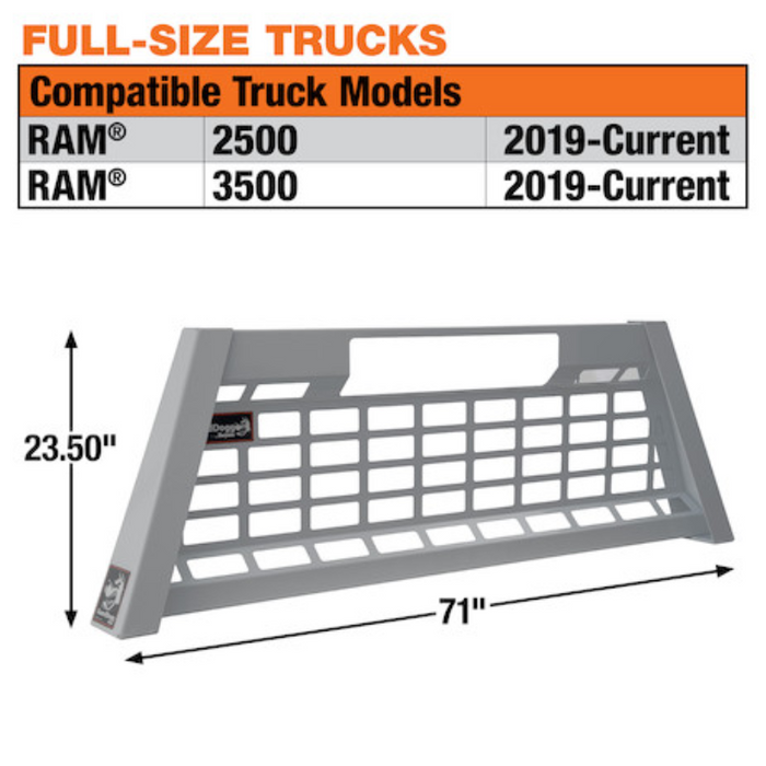 Buyers Products 23.50-inch Tall Gloss White Heavy-Duty Steel GuardDogg Pickup Truck Headache Rack Bundle with Mounting Brackets Model 851505