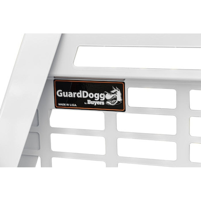 Buyers Products 23.50-inch Tall Gloss White Aluminum GuardDogg Pickup Truck Headache Rack Bundle with Mounting Brackets 851506