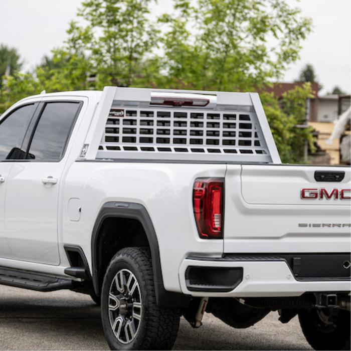 Buyers Products 25.00-inch Tall Gloss White Heavy-Duty Steel GuardDogg Pickup Truck Headache Rack Bundle with Mounting Brackets Model 851605