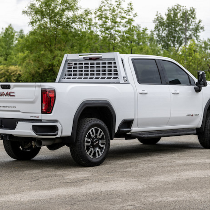 Buyers Products 25.00-inch Tall Gloss White Heavy-Duty Steel GuardDogg Pickup Truck Headache Rack Bundle with Mounting Brackets Model 851605