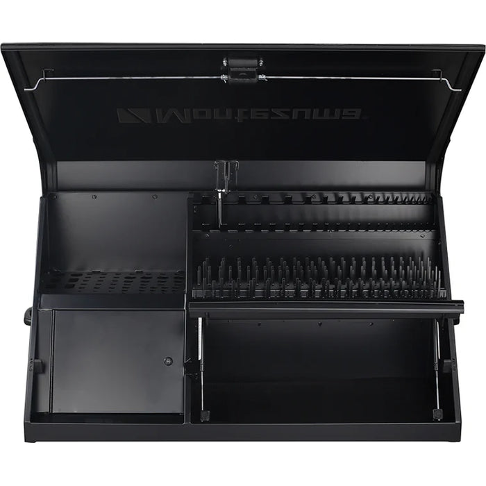 Montezuma 41 x 18 In. Steel Triangle® Toolbox Flat Black Top Mount Truck Box DX411FB