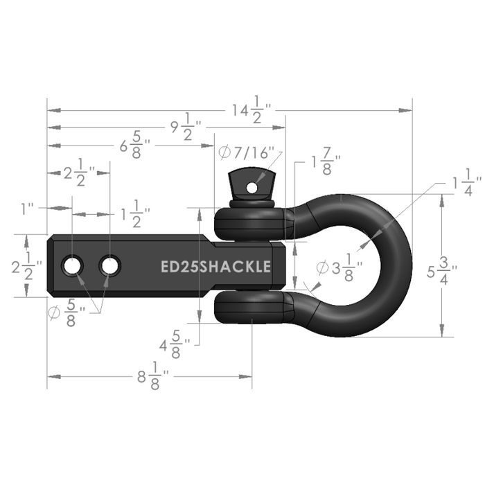 BulletProof Hitches 2.5" Extreme Duty Receiver Shackle Model ED25SHACKLE