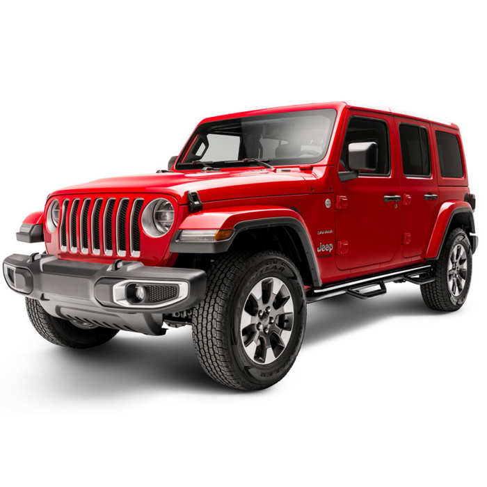 N-Fab Wheel To Wheel Side Steps Gloss Black Steel Model J1866-GB