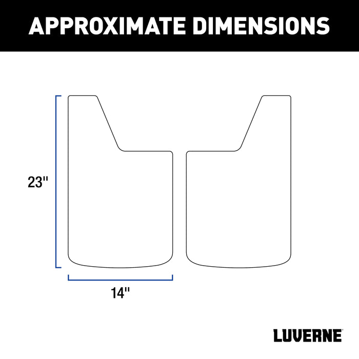 Luverne Universal Front or Rear 14" x 23" Textured Rubber Mud Guards (2 Flaps) Model 251014