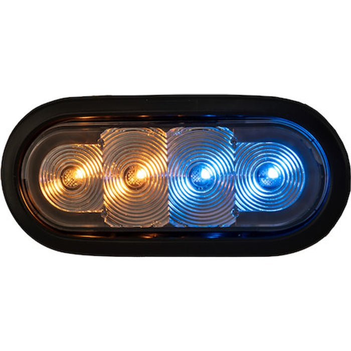 Buyers Products 6 Inch Oval LED Amber/Blue/Clear Lens Strobe Light With Grommet Model SL62AB
