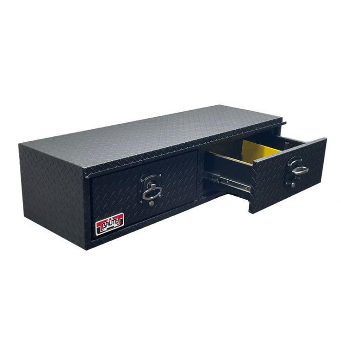 Brute 48" Stake Bed Top Sider W/ 2 Drawers; Black Text Model HTD48-BT