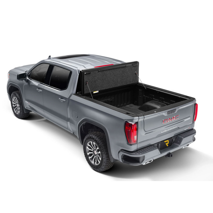 UnderCover Fusion Hard Folding 2019 (New Body Style)-2025 Chevy Silverado/GMC Sierra 1500 5' 10" Bed with or without MultiPro Tailgate - Paint Code 41 Black Model AR12022L-41