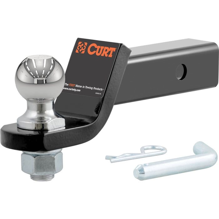 CURT Trailer Hitch Mount with 2-Inch Ball & Pin, Imported, Fits 2-In Receiver, 7,500 lbs, 2" Drop Model 45836