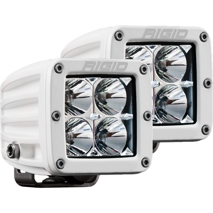 Rigid Industries D-Series PRO LED Light, Flood Optic, Surface Mount, White Housing, Pair Model 602113
