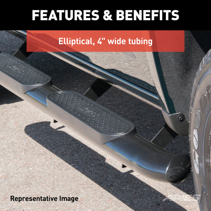 ARIES 4" Black Steel Oval Step Nerf Bars Model S223043