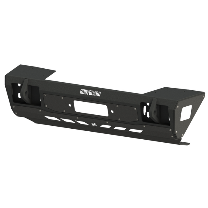 Bodyguard JL Front Bumper Stubby Base End Cap Light Cutouts Bare Metal Model 95193BNN