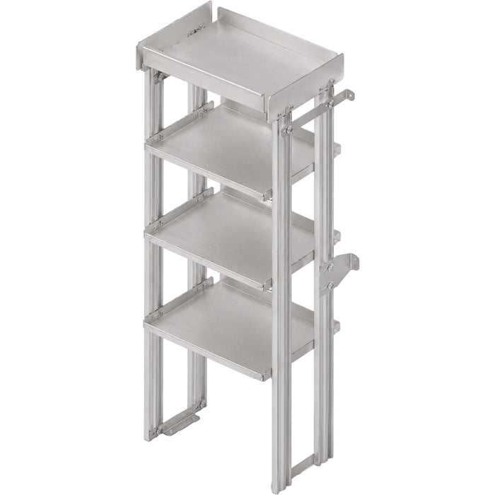 Hackney Base Shelving Module with Pipe Top and 3 Shelves - 18D x 23W x 60.5H Model 1823PB