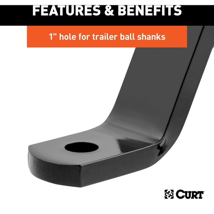 CURT Class 3 Trailer Hitch Ball Mount, Imported, Fits 2-Inch Receiver, 5,000 lbs, 1-Inch Hole, 8-Inch Drop Model 45891