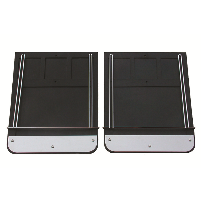 Go Industries Dually Mud Flap Set - Classic Style - Includes Flaps, Brackets, Stainless Weights and Chrome Anti Sails Model 727SET