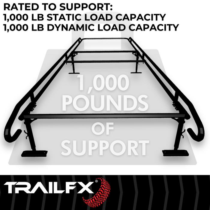 Service Body Material Rack TrailFX Ladder Rack 1000 LB Service Body Contractor Rack Black Steel M ...