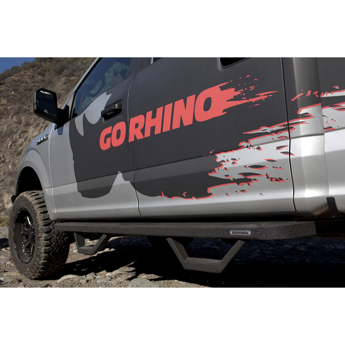 Go Rhino RB10 Running Boards with Mounting Brackets With 2 Pairs Drop Steps Kit Model 6341558720T