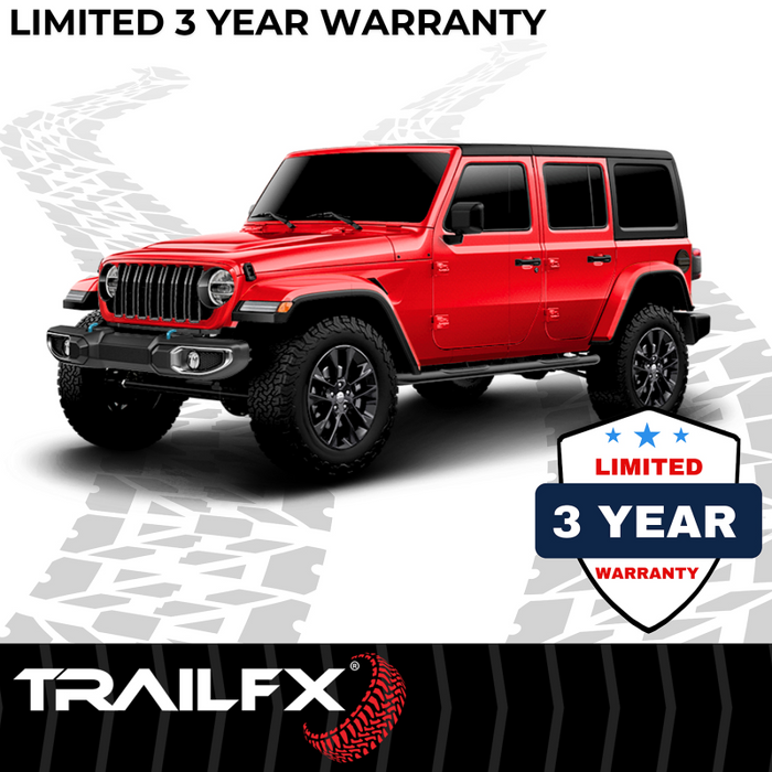 TrailFX 3" Round Bent Step Nerf Bars W/ Step Pads Powder Coat Black Model A0068T