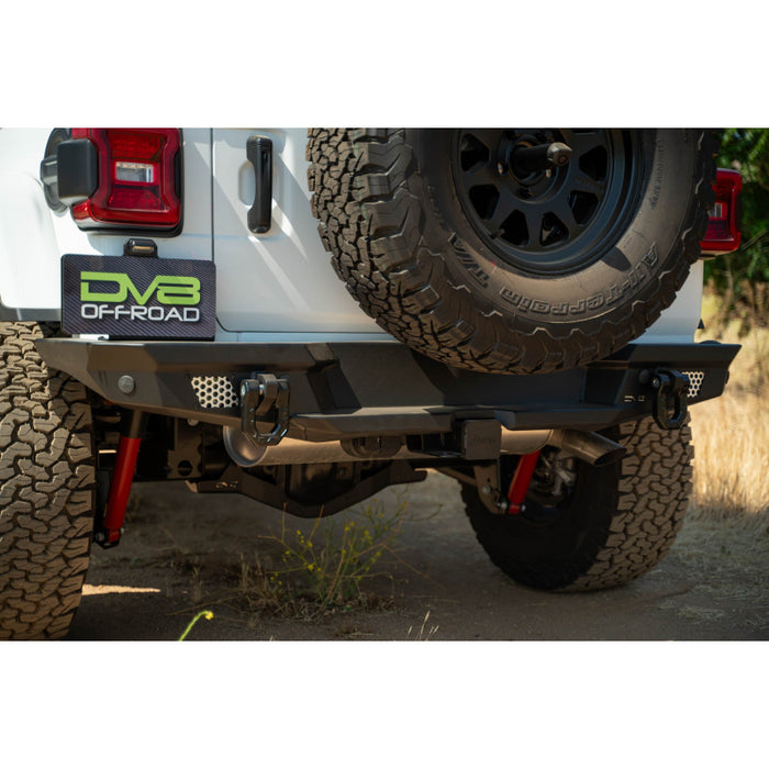 DV8 Offroad 2018-2025 Jeep Wrangler JL JLU Mto Series Rear Bumper W/ Optional Tire Carrier Model RBJL-13